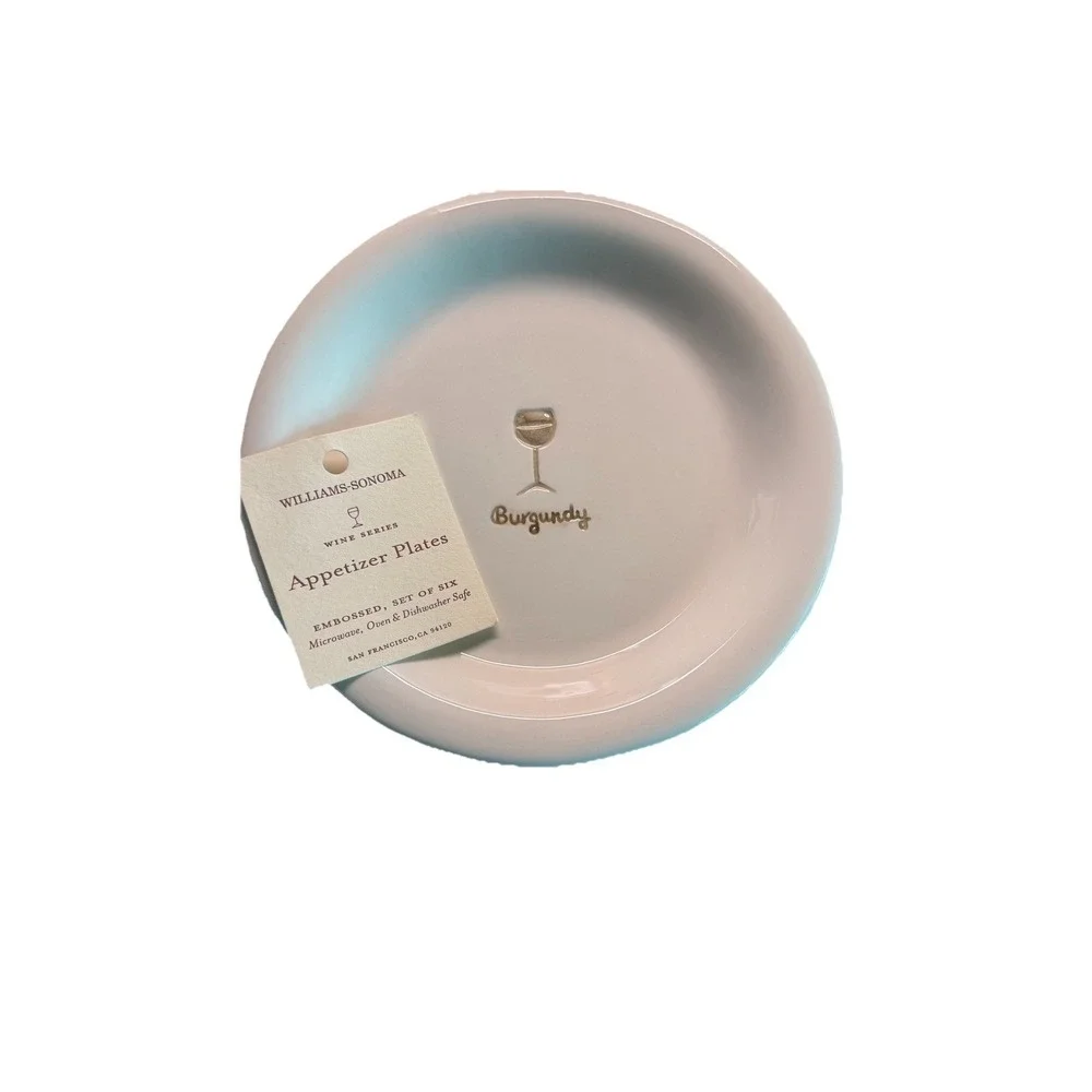 Williams Sonoma Wine Series‎ Appetizer Plates Set of 6 w/ Box Cheese Charcuterie